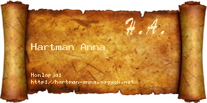 Hartman Anna névjegykártya
